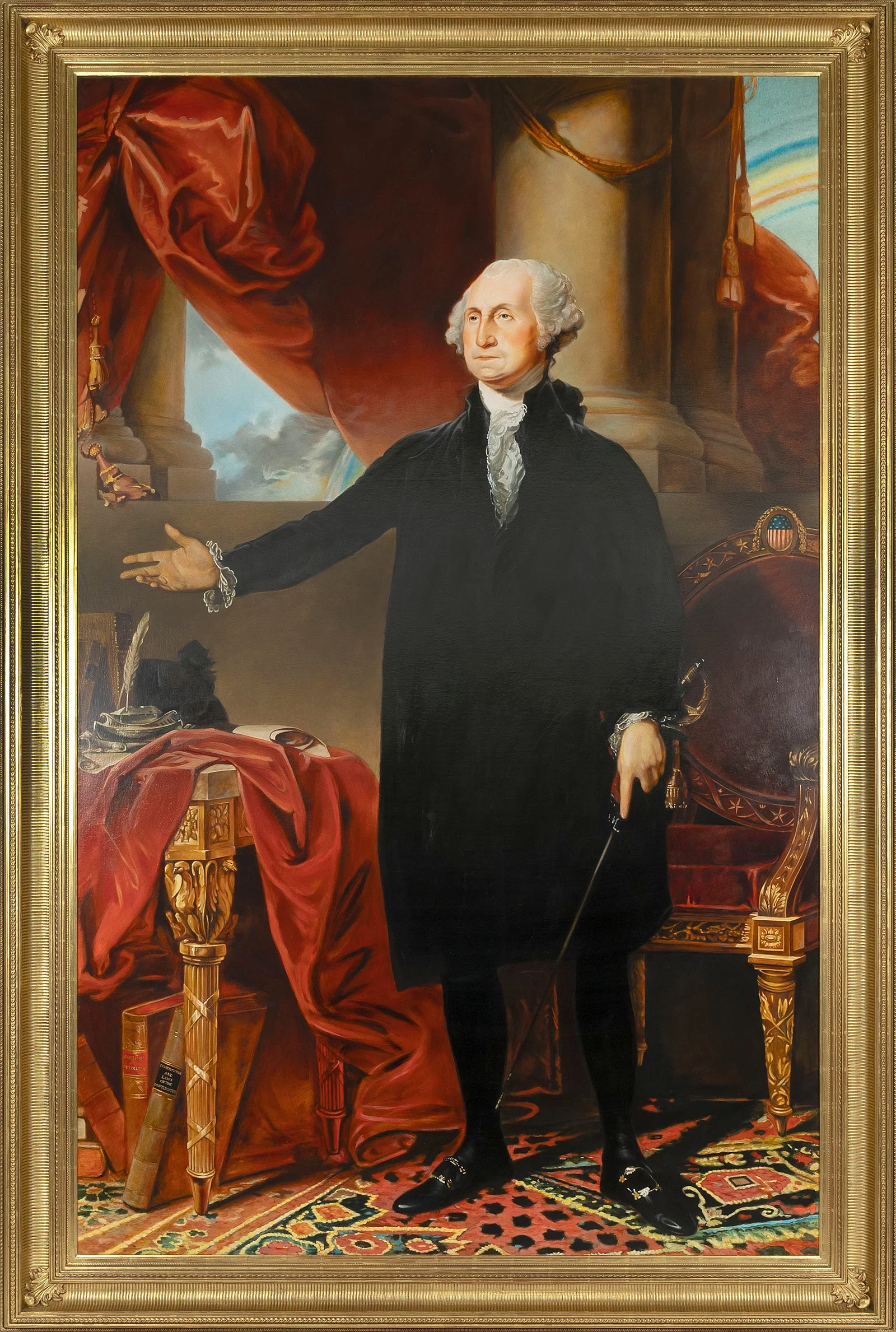 LARRY S. WASIELE (Connecticut, 1956-), Replica of the iconic Landsdowne Portrait of George