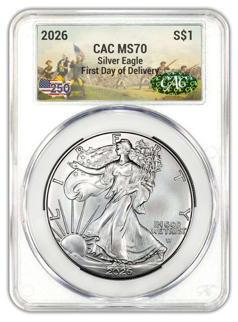 Last Minute! (100) 2026 American Silver Eagle CAC MS70 First Day of Delivery