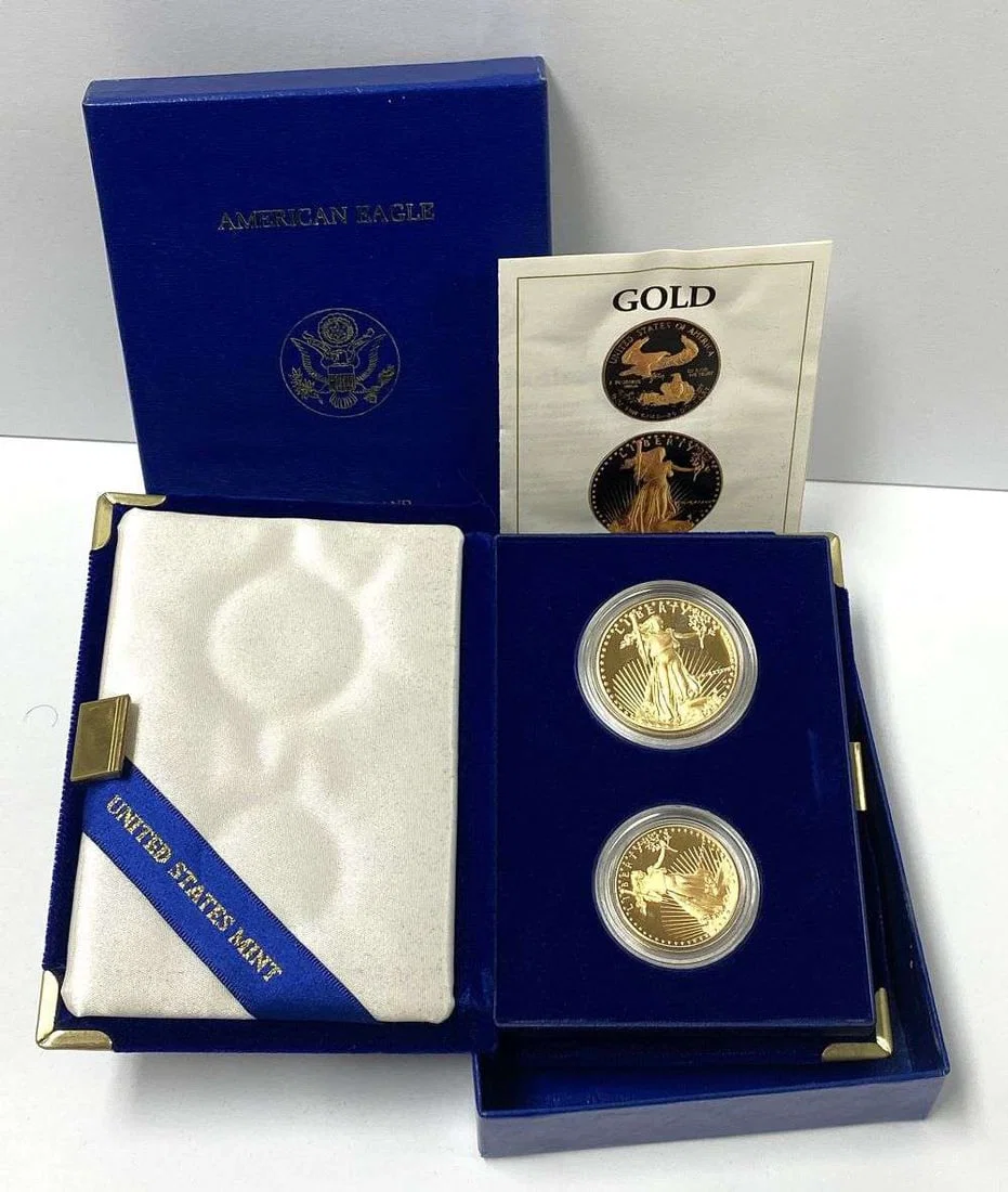 Last Minute! Roman Numeral 1987-P/W American Gold Eagle Proof Set 1.5 ozt (2-coins)