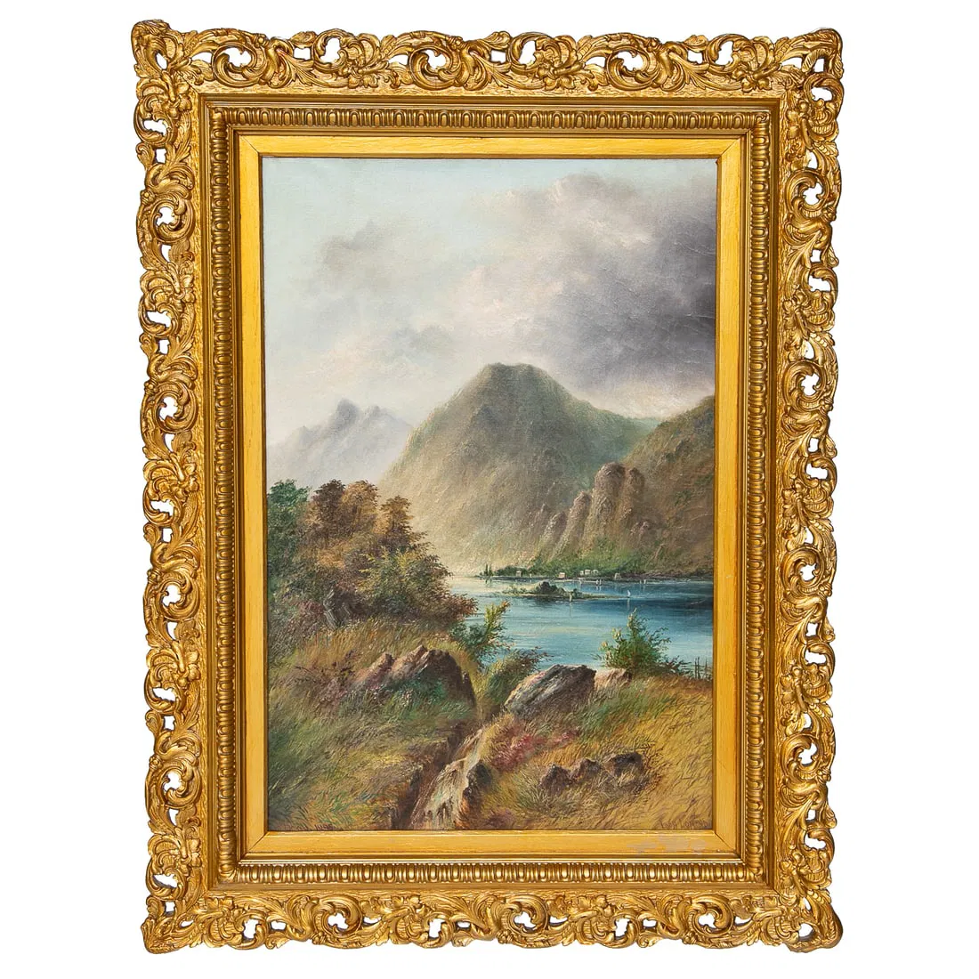 Late 19th C. Scottish Landscape Scene, Oil on Canvas
