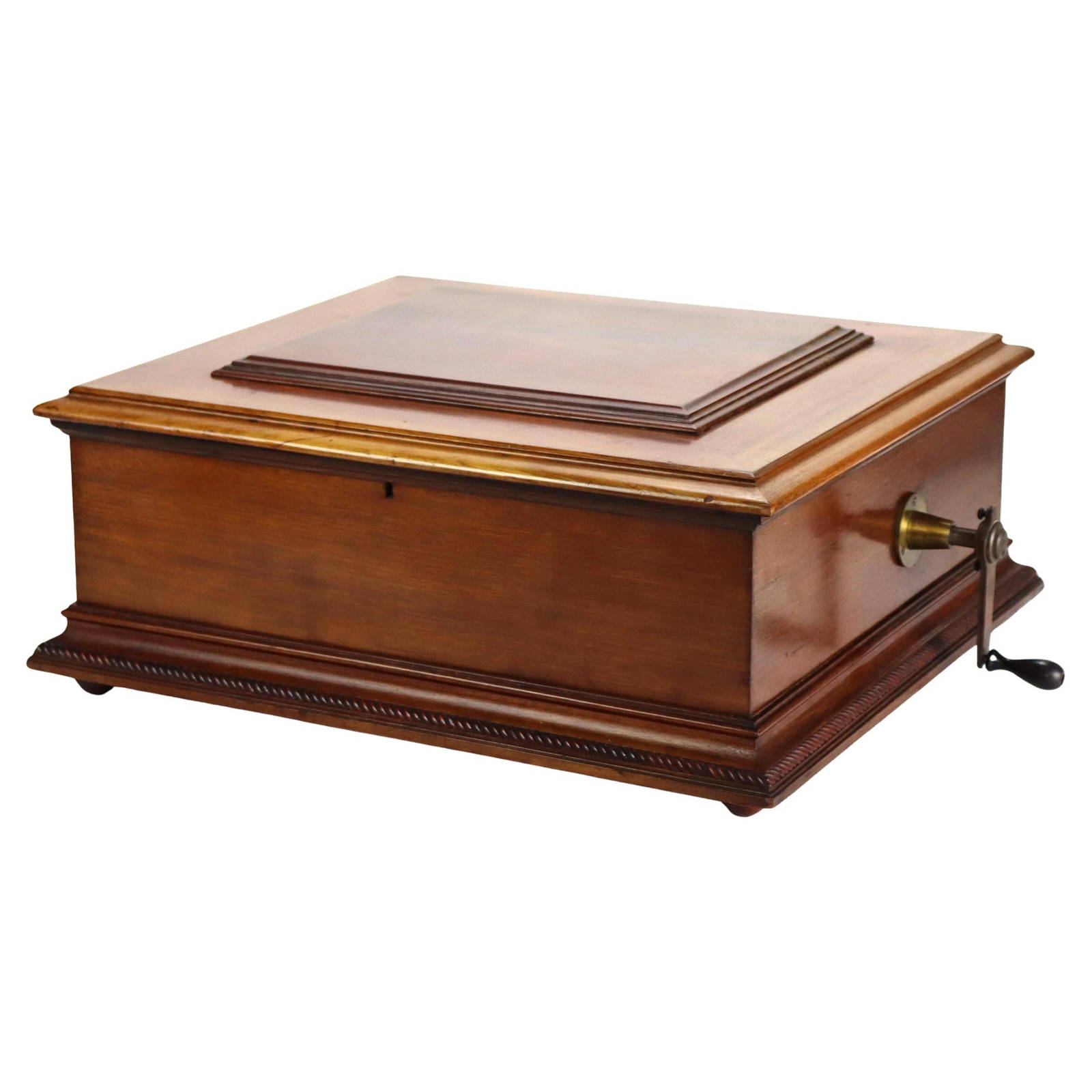 Late 19th Century Regina Mahogany Crank Music Box With Discs