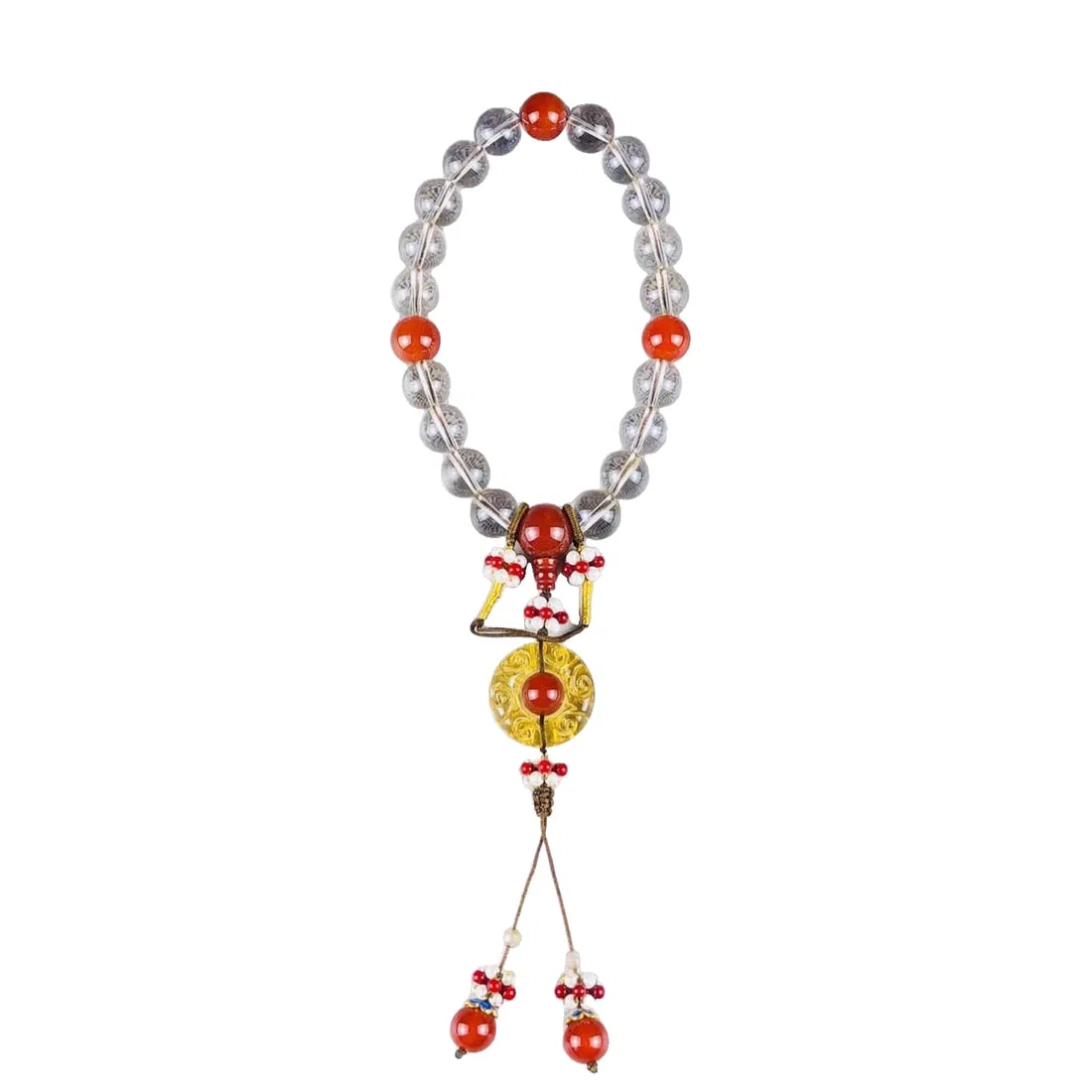 Late Qing Dynasty natural old crystal multi-treasure hand-held prayer beads