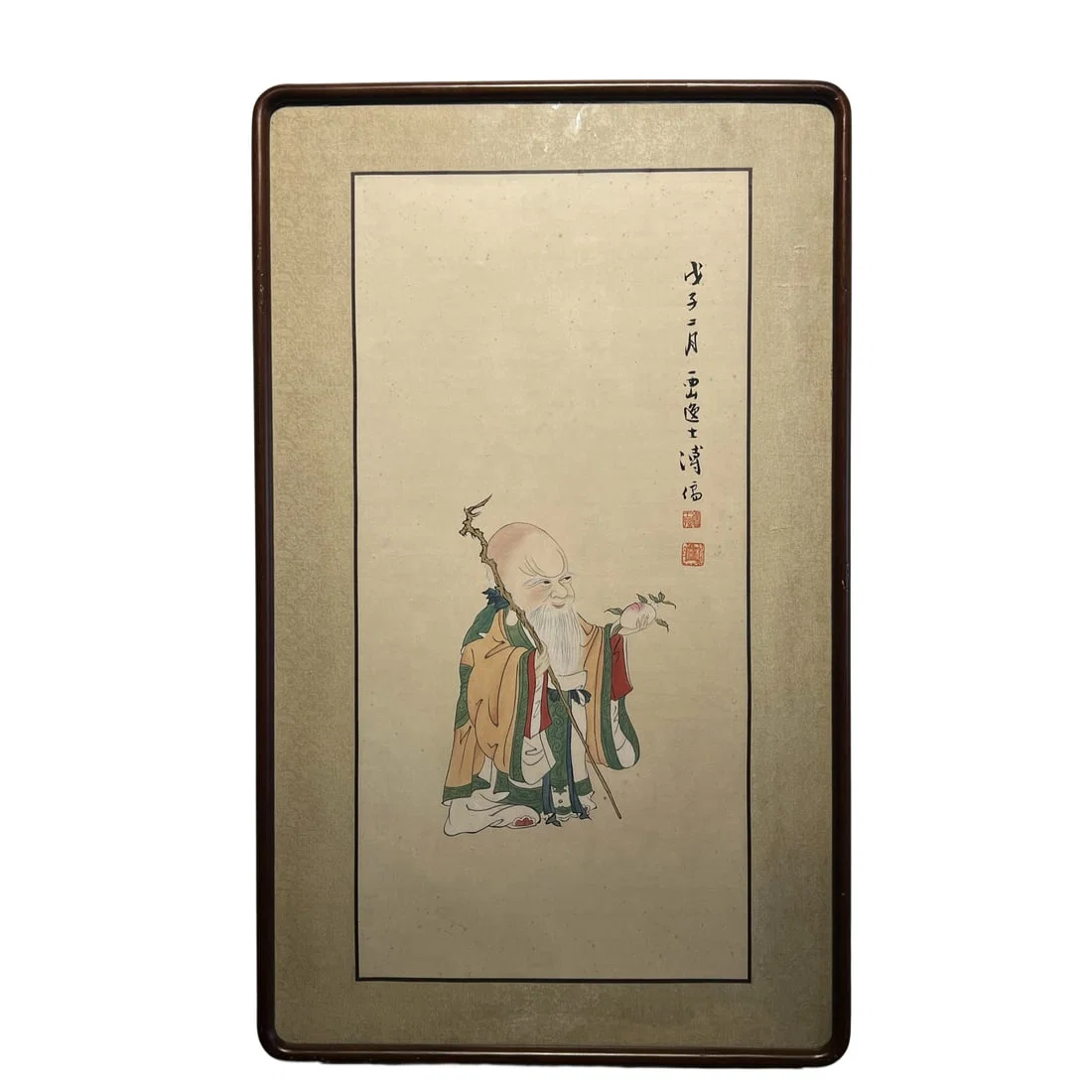 Late Qing Dynasty - Pu Ru, Shouxing figure painting, already mounted