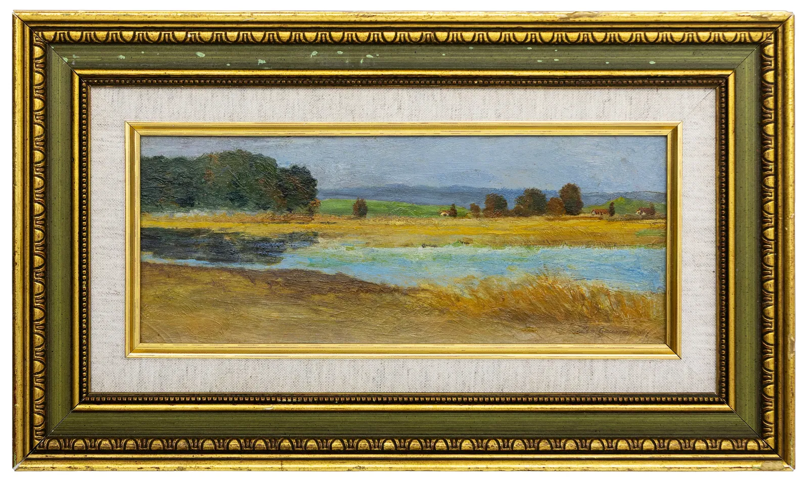 Leo Gausson (French) Riverside Landscape, Oil on Board