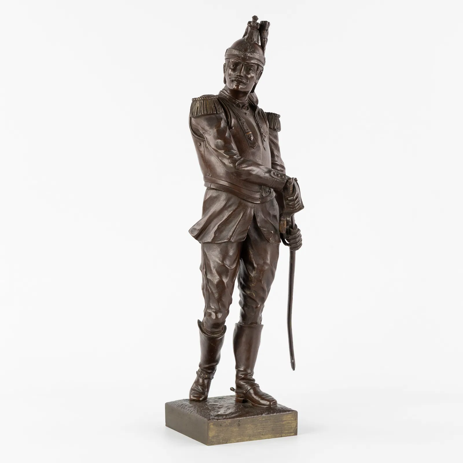 Léon Alexandre Bayeux (XIX-XX) 'Sans Peur', patinated bronze.
