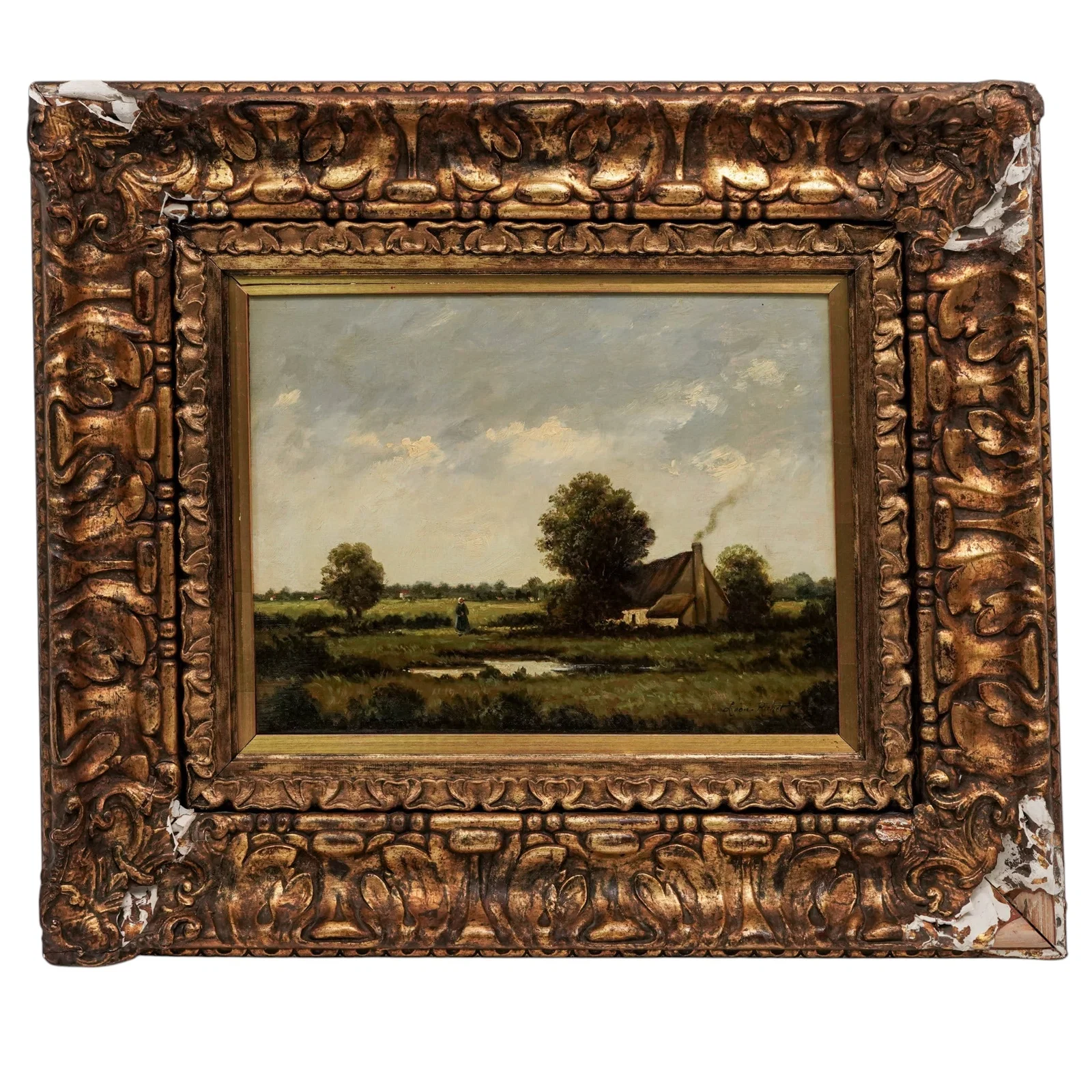 Leon Richet (French, 1847-1907) Oil On Canvas Painting