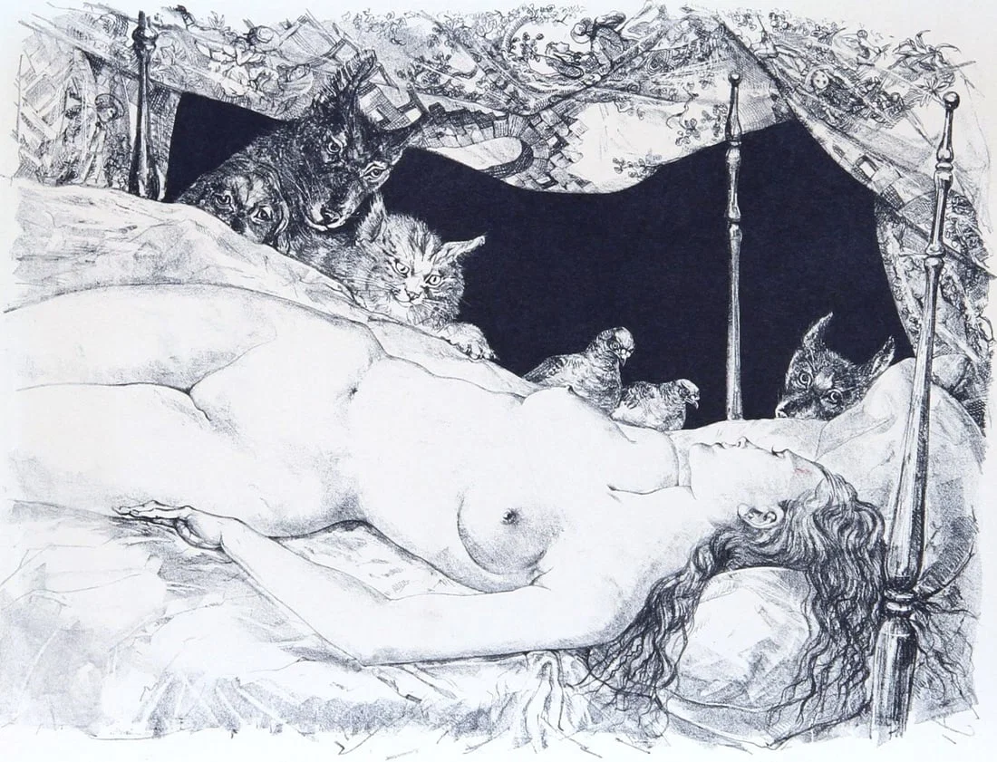 Leonard Tsuguharu Foujita 'La Reve' lithograph. signed in pencil, 1947