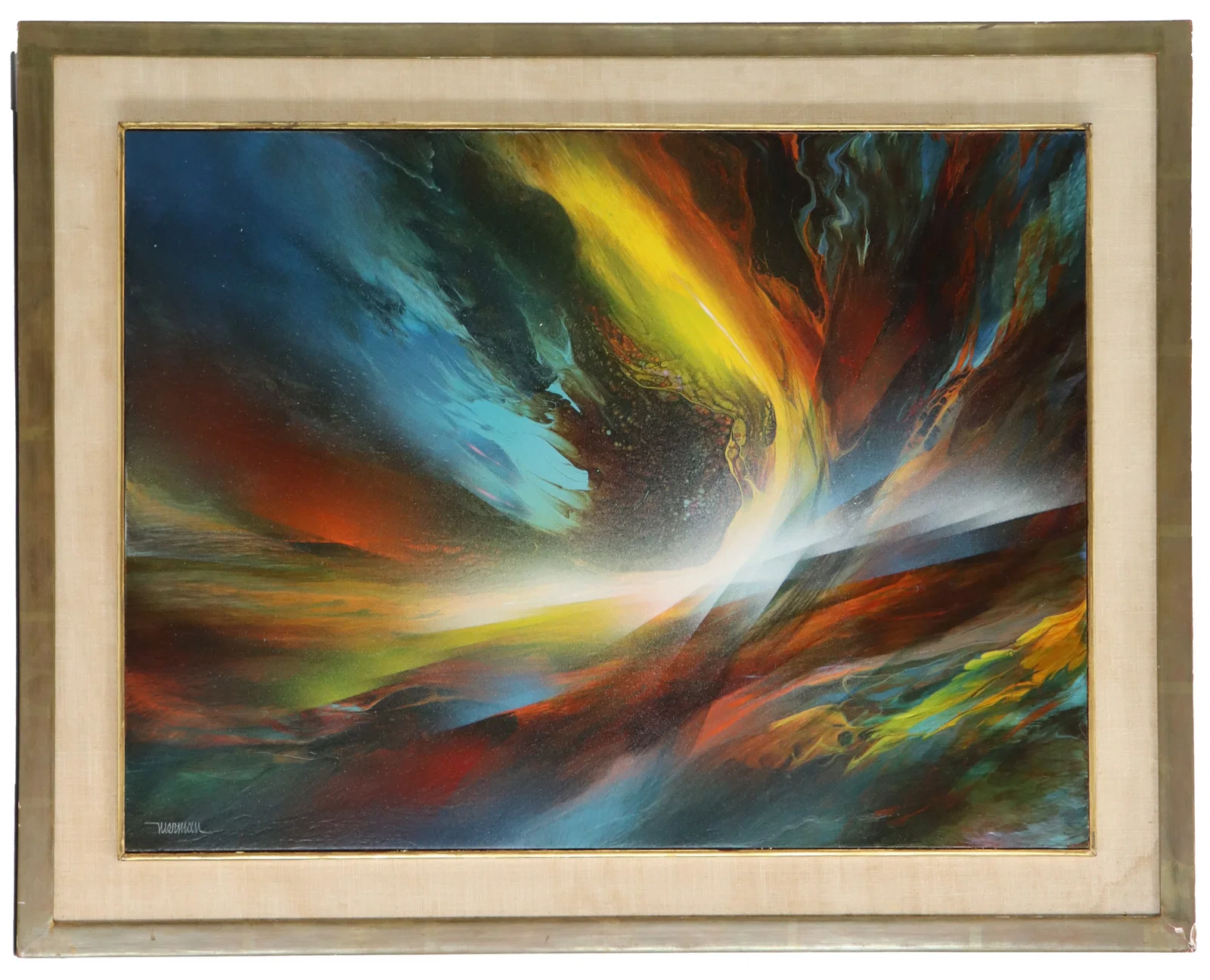 Leonardo Nierman (1932-2023) Mexican, Oil on Canvas Abstract Landscape