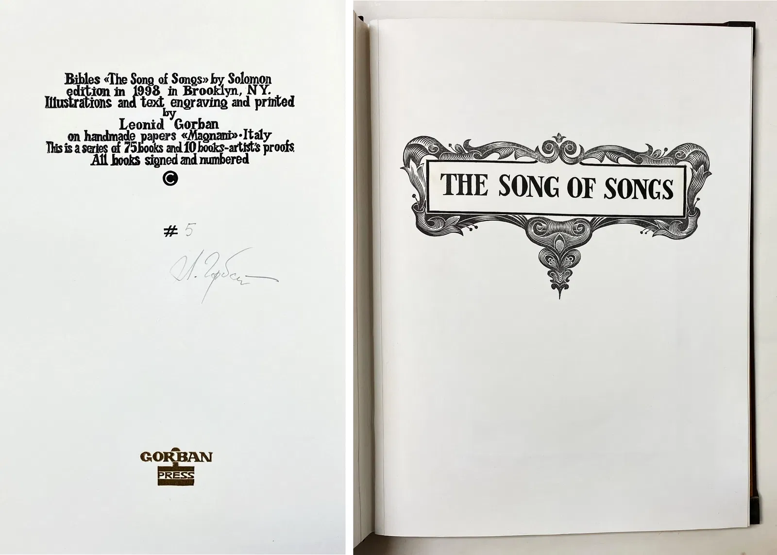 Leonid Gorban: Song of Songs, 1998 Edition 5/75