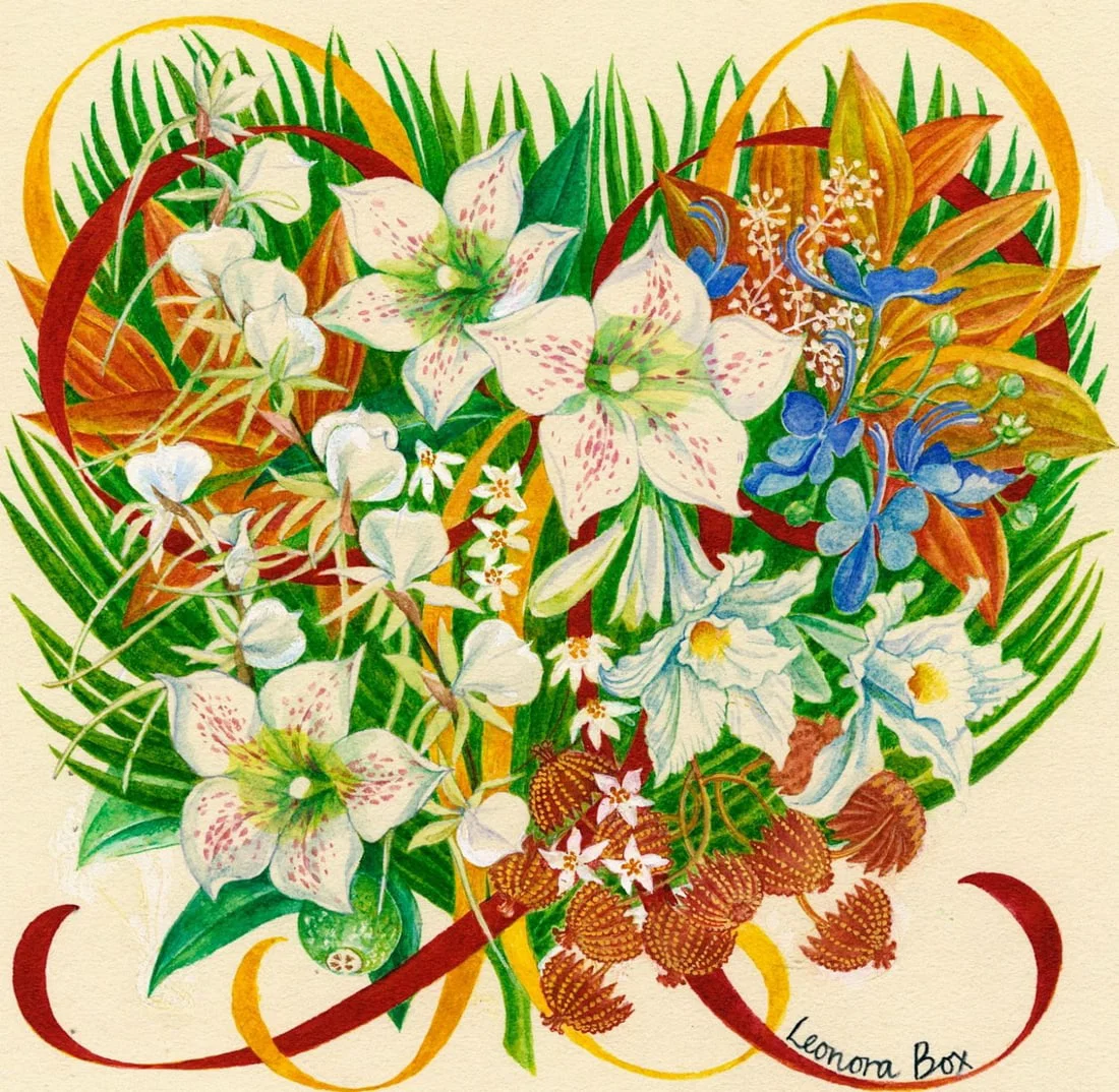 Leonora Box (UK,1936-?) watercolor painting