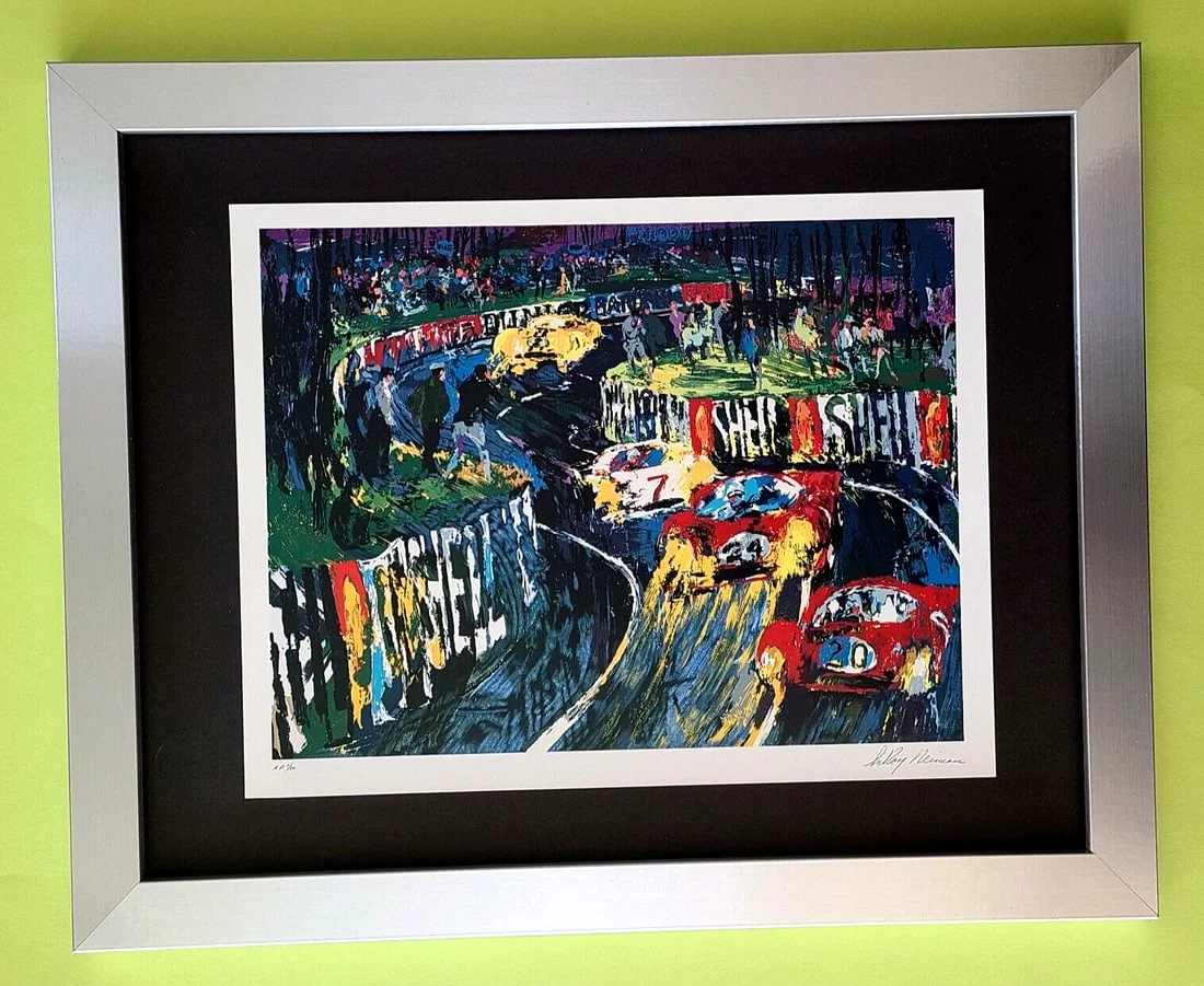 LEROY NEIMAN + 1990 VINTAGE SIGNED PRINT FRAMED + 24 HOURS LEMANS