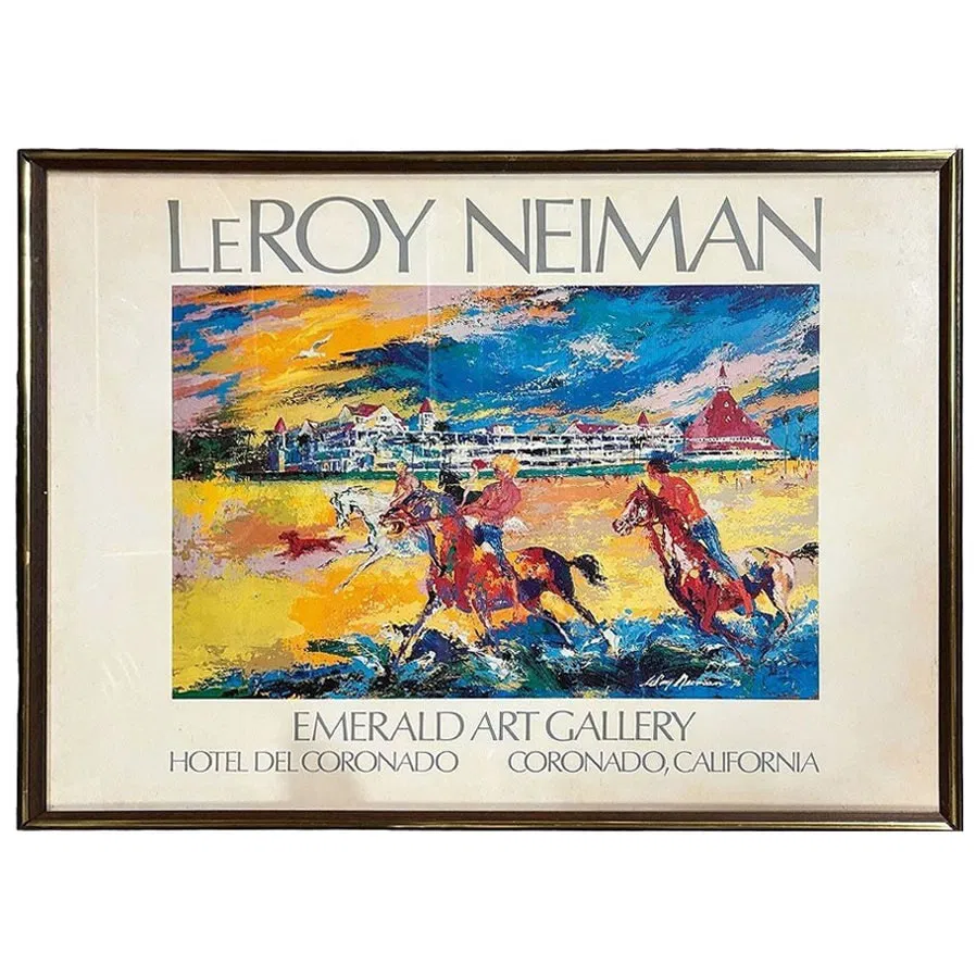 LeRoy Neiman Hotel Large Del Coronado Framed Poster Print by Emerald Art Gallery