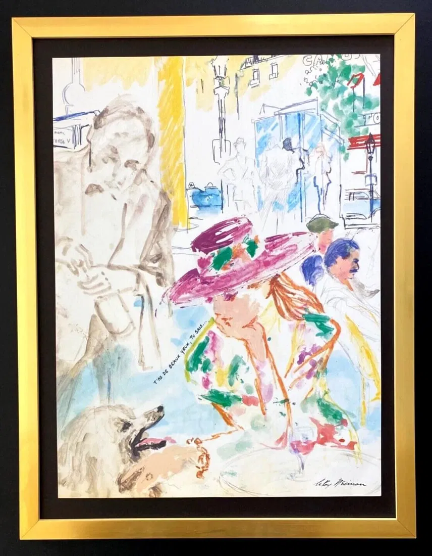 LEROY NEIMAN + SKETCHBOOK DRAWING PARIS + CIRCA 1970'S + SIGNED PRINT FRAMED
