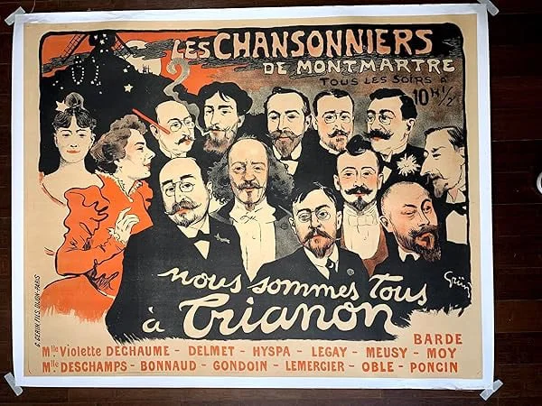 Les Chansonniers - Art By Grun (1897) 43.375x54.875 French Advertising Poster LB