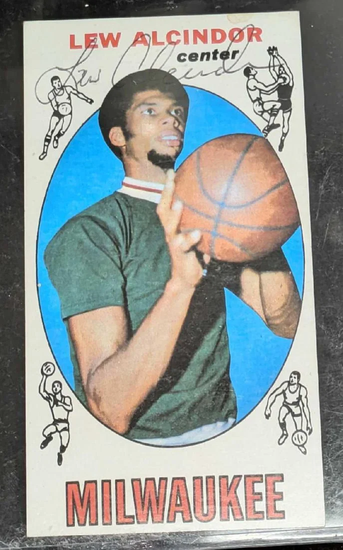 Lew Alcindor Autographed Rookie Card Kareem Abdul-Jabbar With COA