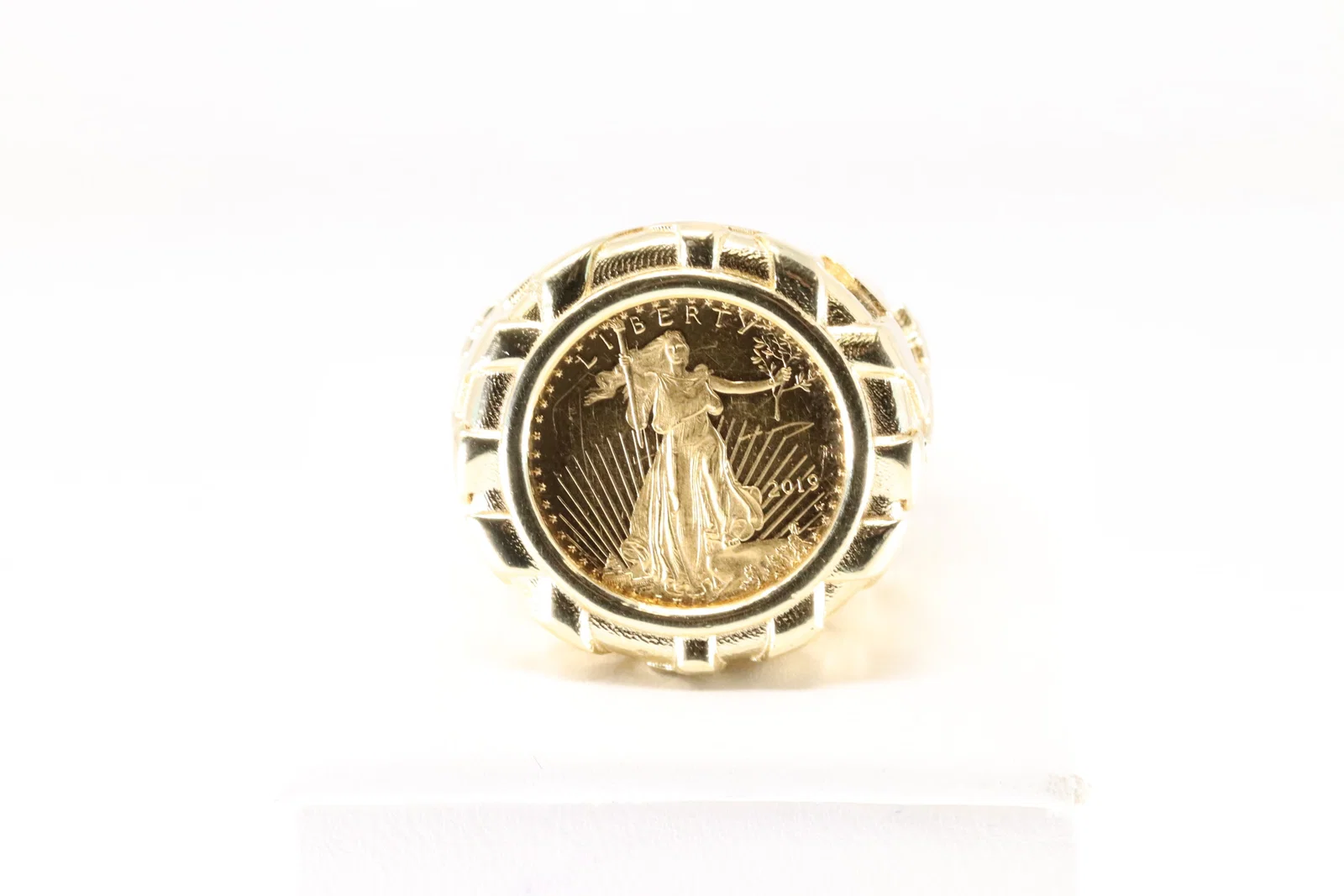 Liberty Coin / Nugget Ring 14K.