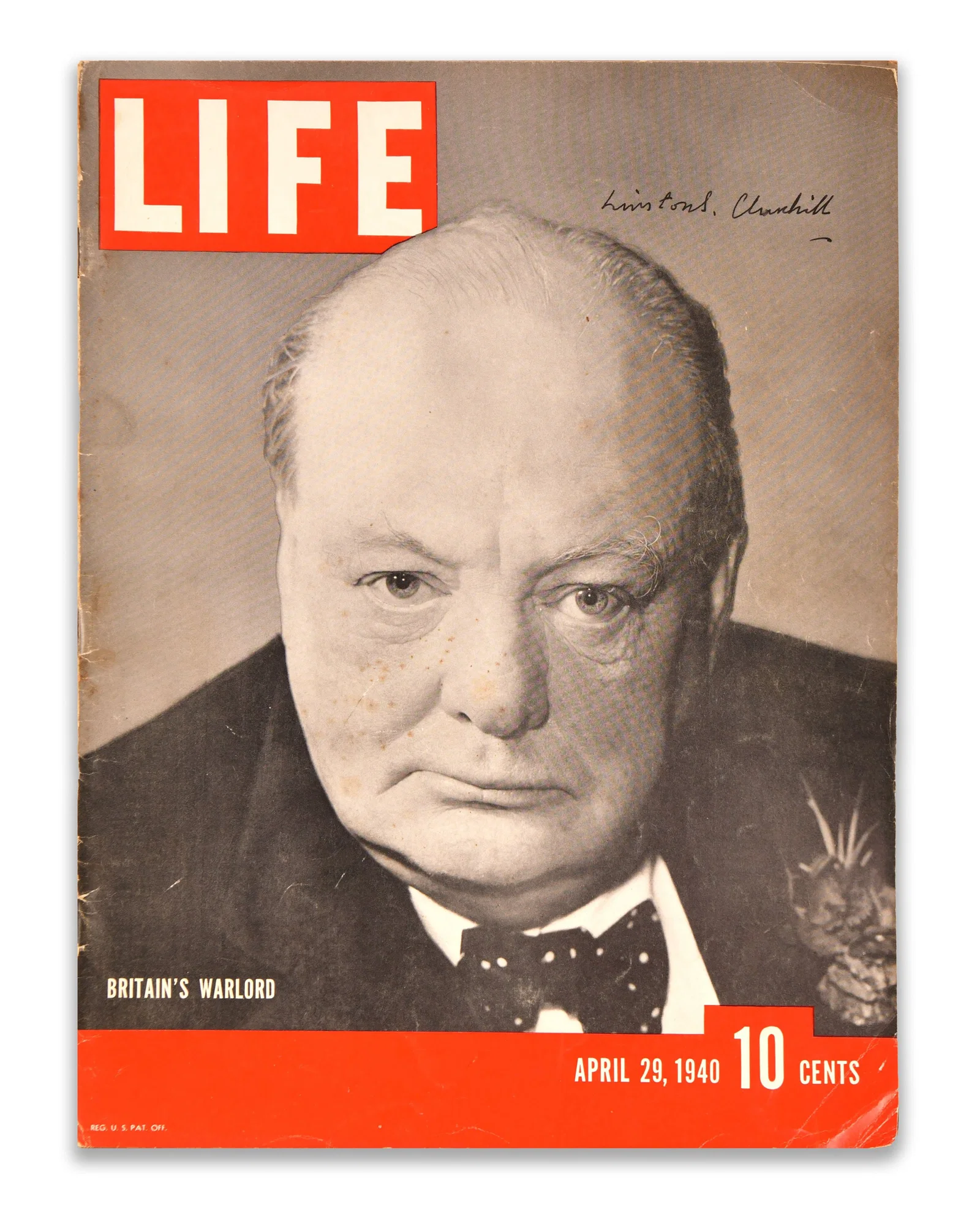 LIFE MAGAZINE BEARING SIGNATURE ATTRIBUTED TO WINSTON CHURCHILL