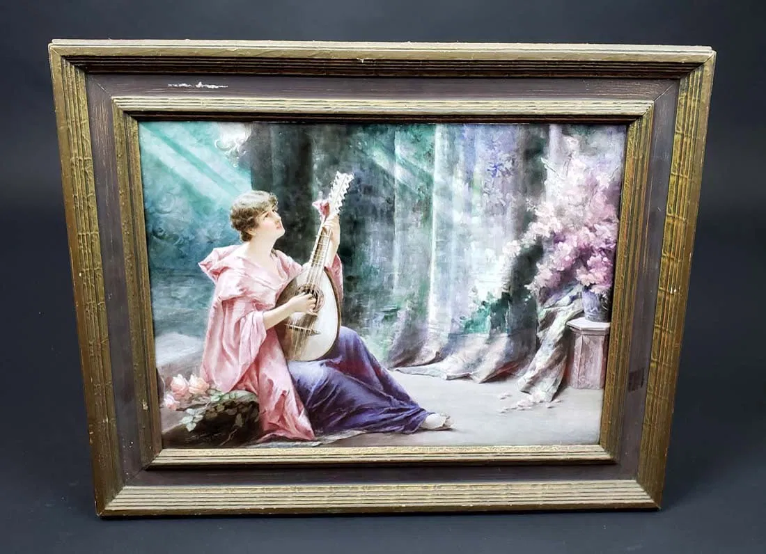 Limoges Plaque Signed L. Vance Philly, Dated 1895