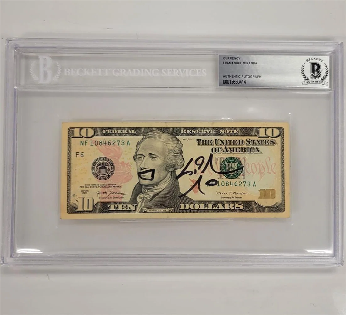 Lin-Manuel Miranda Autographed $10 Bill Beckett Authenticated