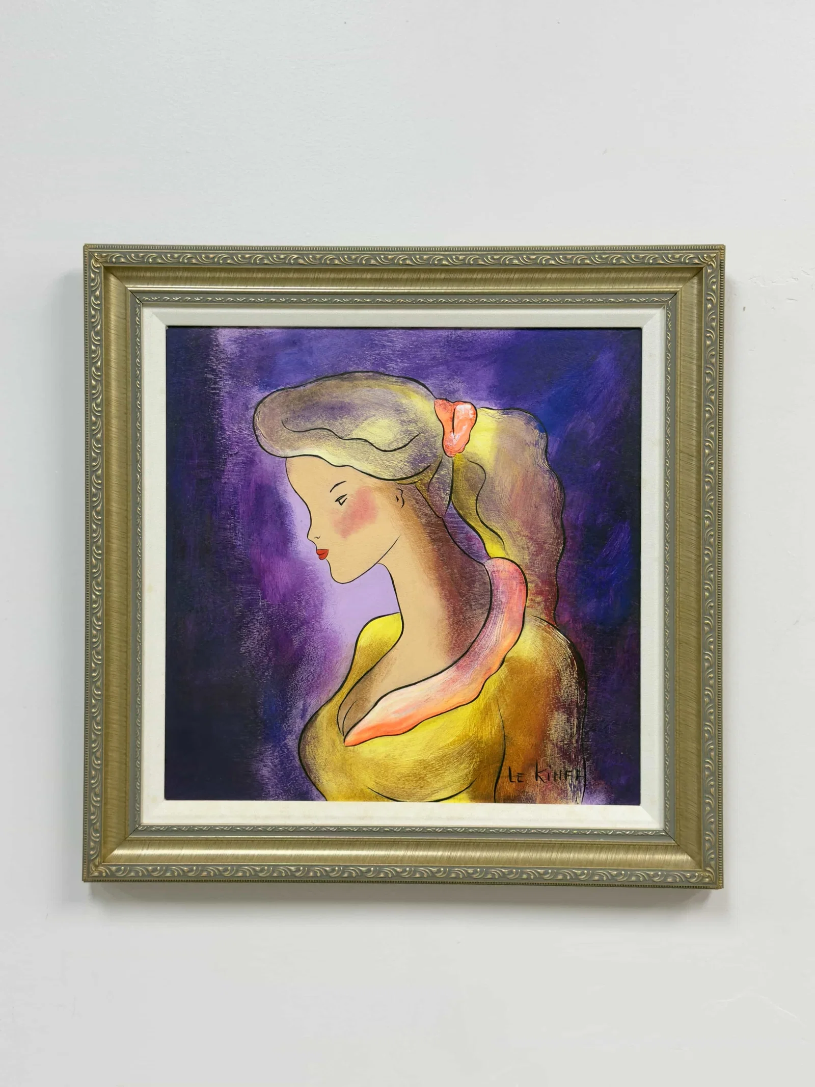 Linda Le Kinff (French, b. 1949) Oil on Wood Panel, Jackie, 2006, Signed