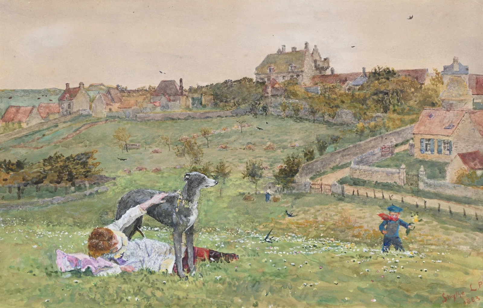 LIONEL PERCY SMYTHE (BRITISH 1839-1918), GIRL WITH A GREYHOUND