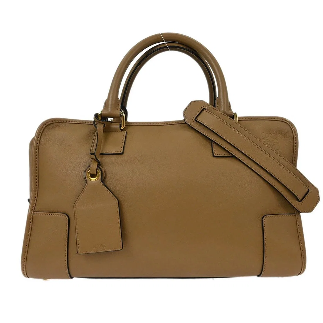 LOEWE BROWN LEATHER AMAZONA 2WAY HANDBAG