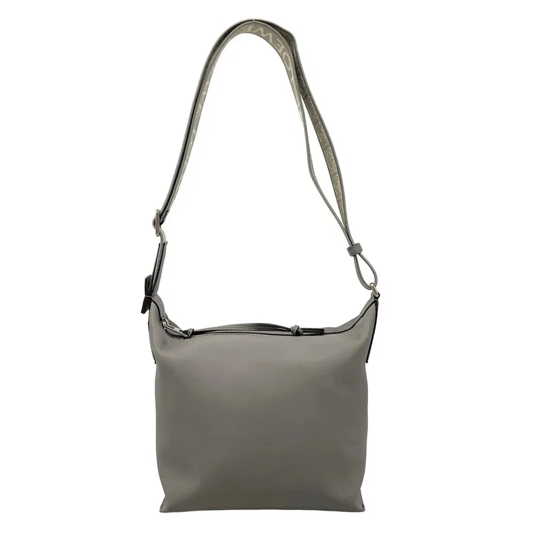 LOEWE CUBBY CROSS BODY BAG SMALL GRAY CALF SKIN JACQUARD SHOULDER BAG