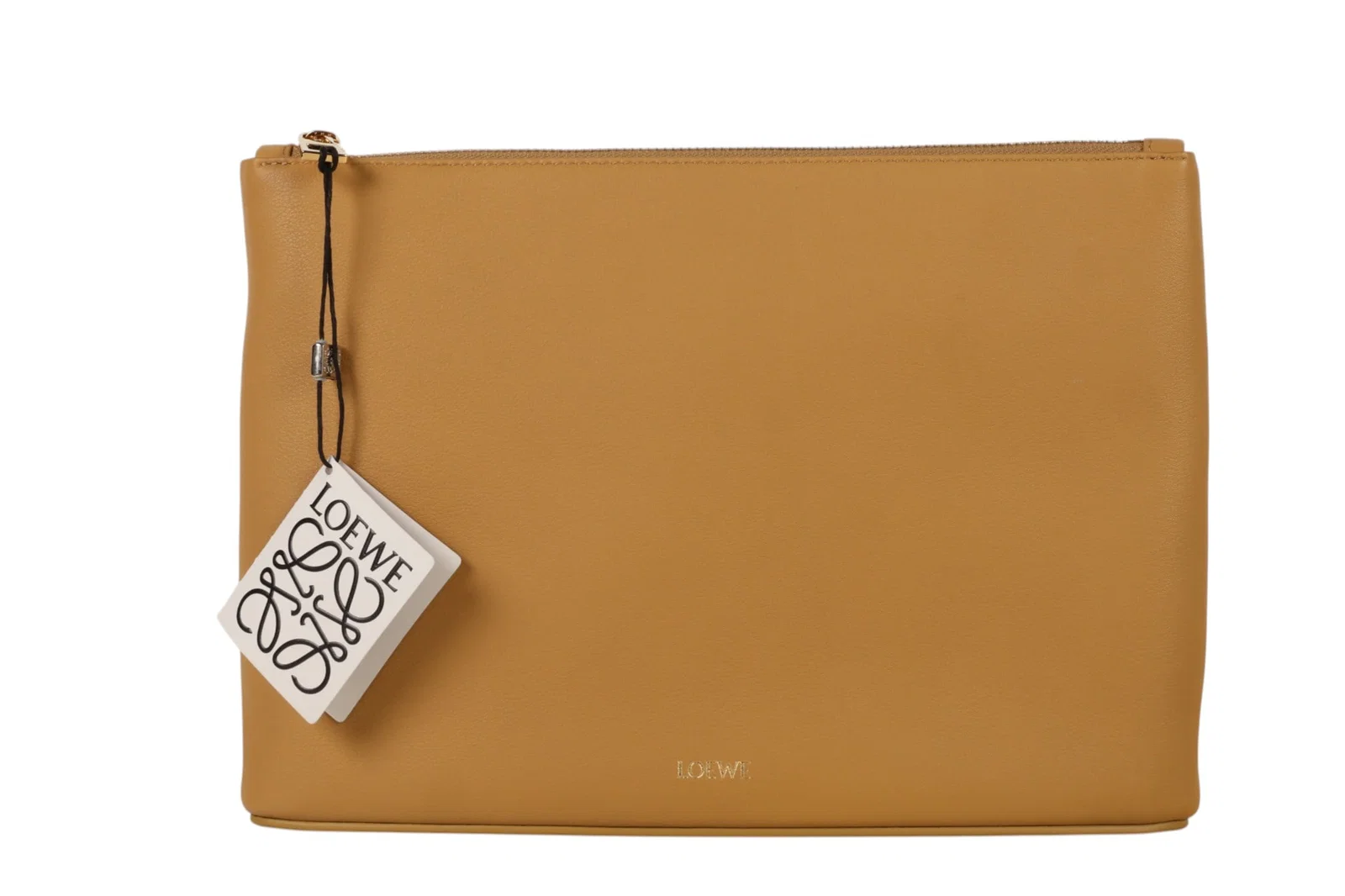 Loewe Luxury Designer Ochre Yellow Leather Clutch