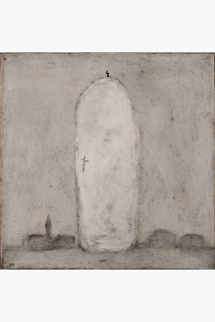 Loic le Groumellec (born in 1957) Megalithe, March 1987 Ripolin lacquer on canvas Initialed lower