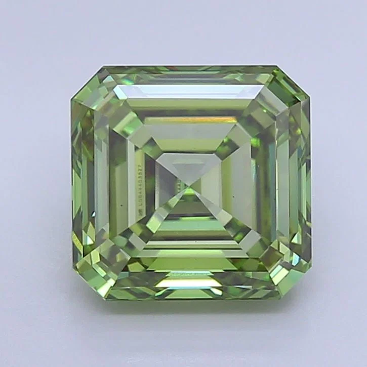 Loose Diamond - ASSCHER 5.01ct Fancy Vivid Green VS1