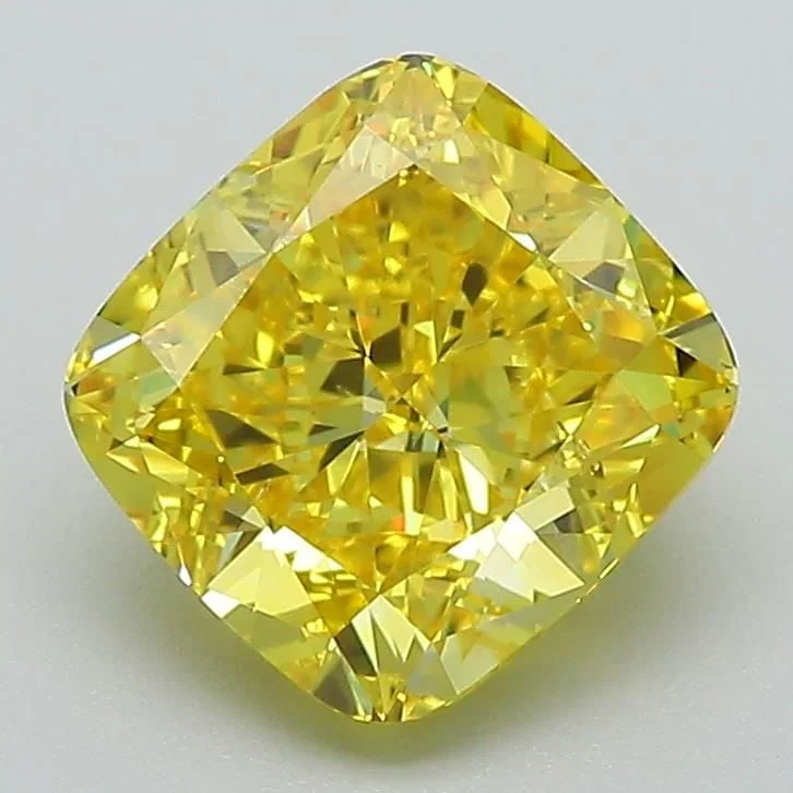 Loose Diamond - CUSHION BRILLIANT 2.29ct Fancy Vivid Yellow VS2