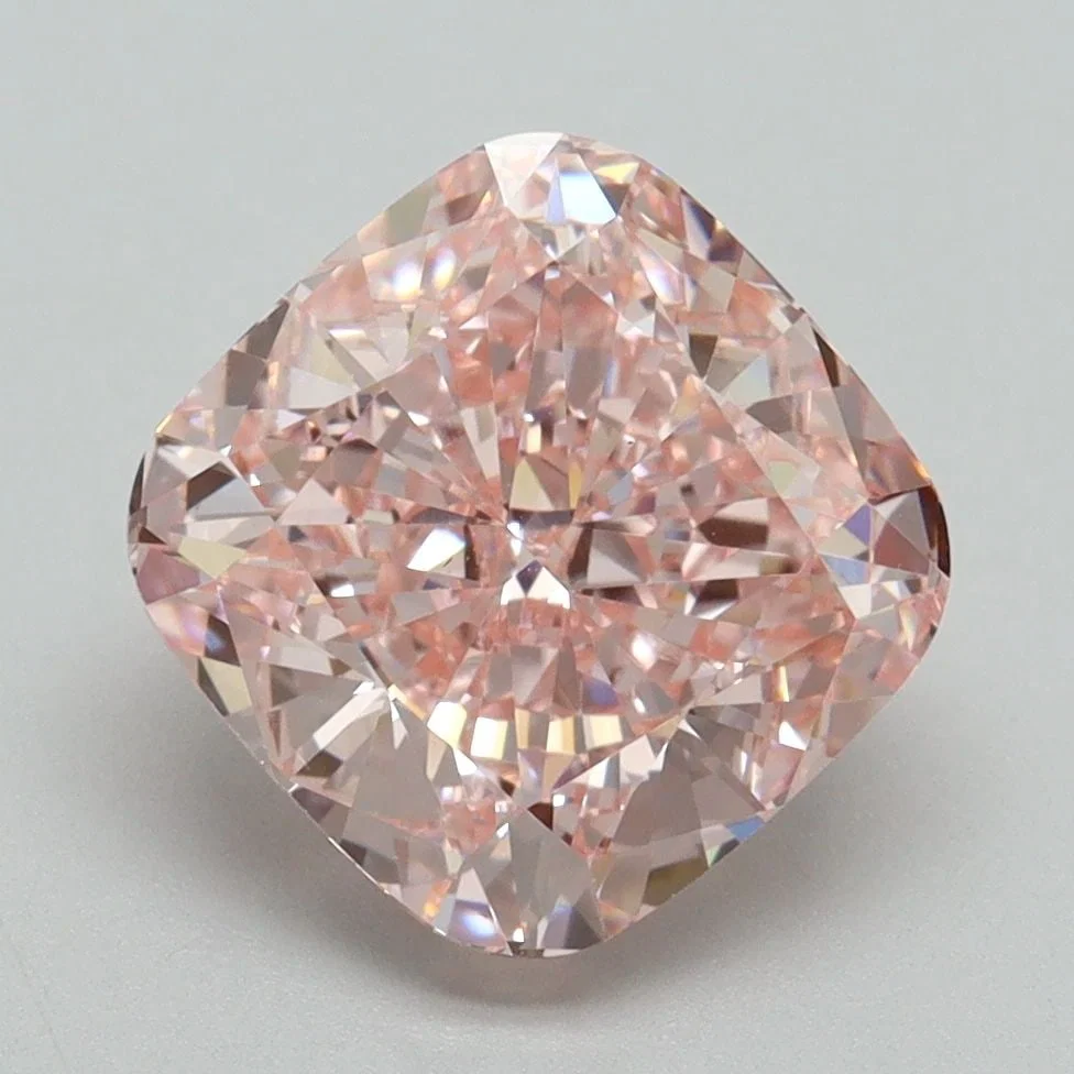 Loose Diamond - CUSHION BRILLIANT 3.5ct Fancy Vivid Pink VS1