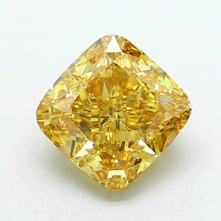 Loose Diamond - CUSHION BRILLIANT 5.02ct Fancy Vivid Yellow VS1