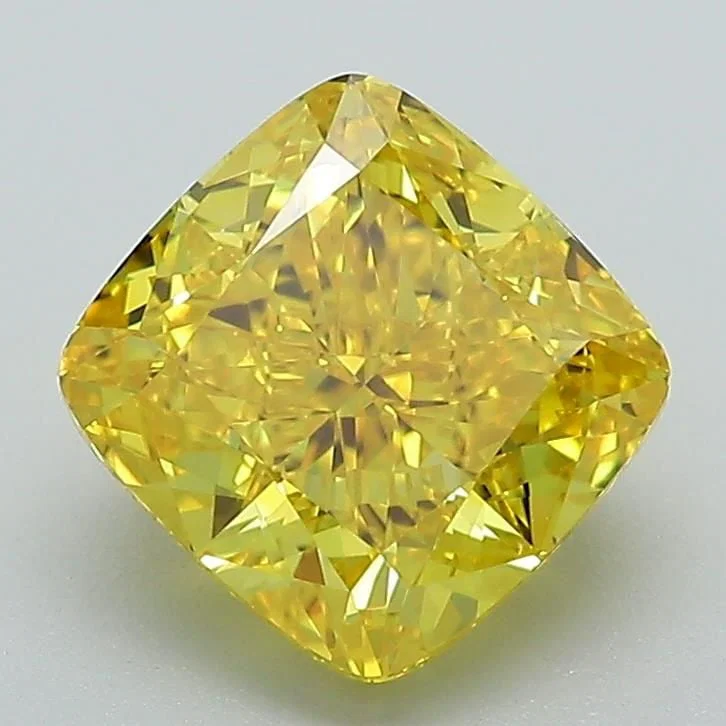 Loose Diamond - CUSHION MODIFIED 2.29ct Fancy Vivid Yellow VS1