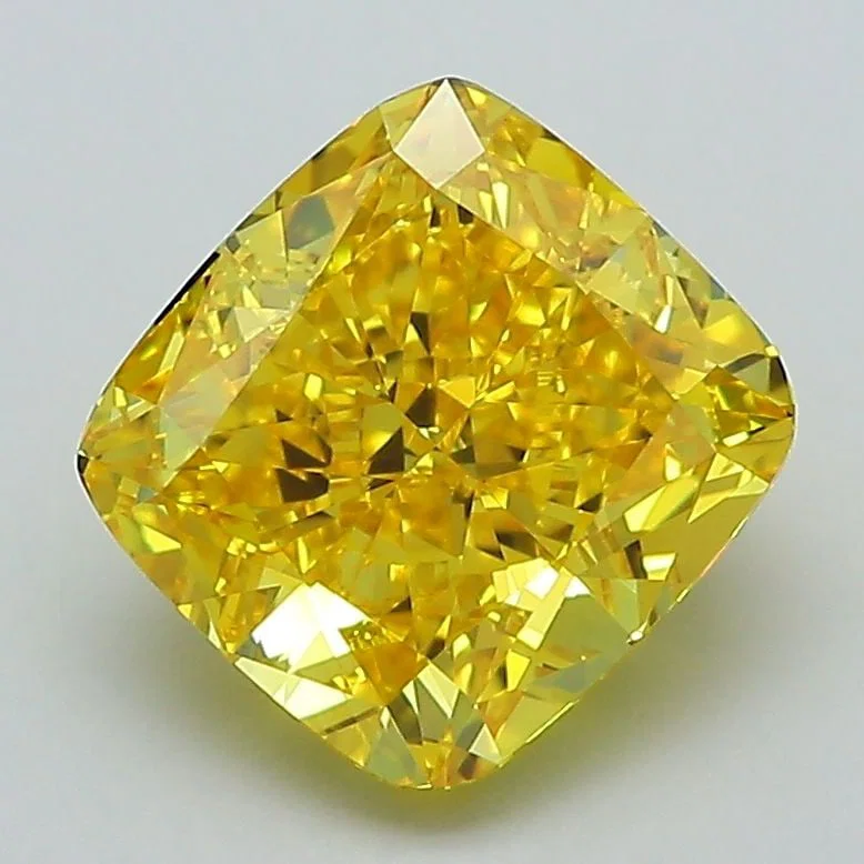 Loose Diamond - CUSHION MODIFIED 2.52ct Fancy Vivid Yellow VS1