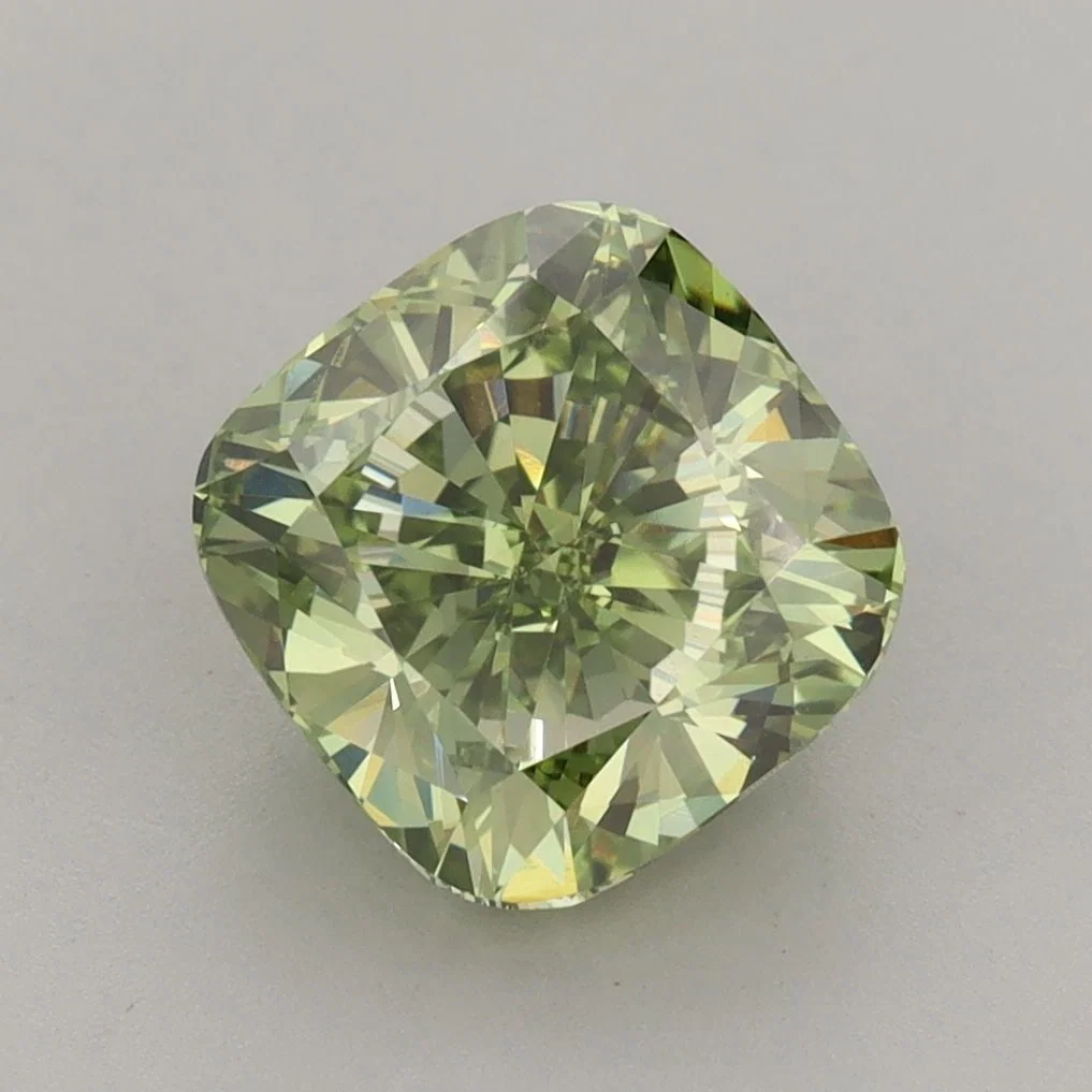 Loose Diamond - CUSHION MODIFIED 3.08ct Fancy Vivid Green VVS2