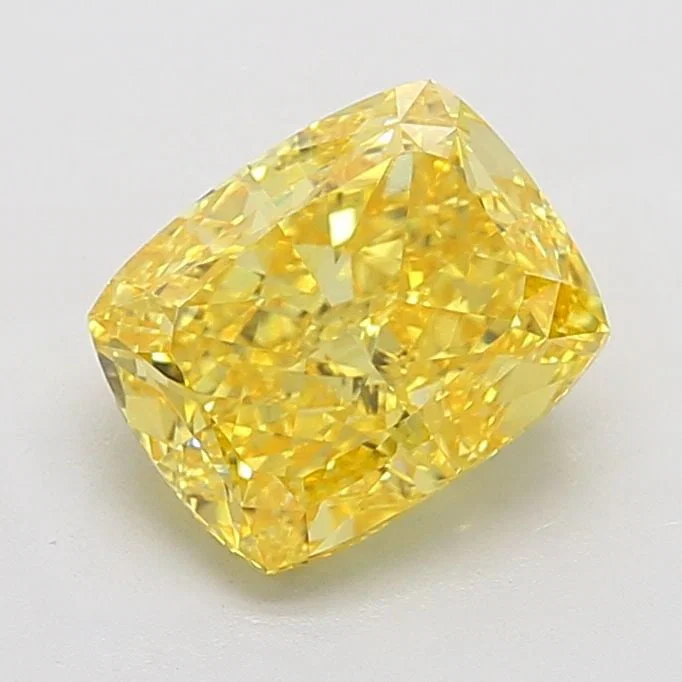 Loose Diamond - CUSHION MODIFIED 4.06ct Fancy Vivid Yellow VVS2