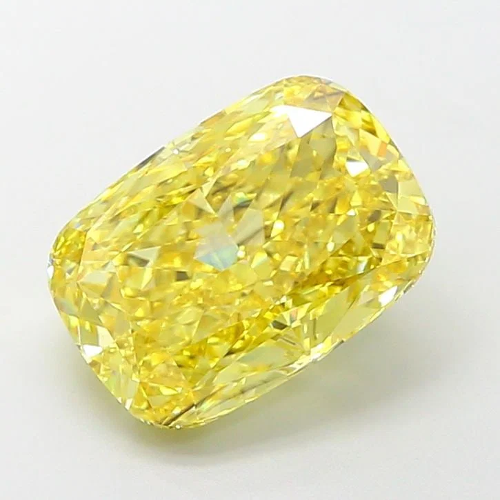 Loose Diamond - CUSHION MODIFIED 4.22ct Fancy Vivid Yellow VS2