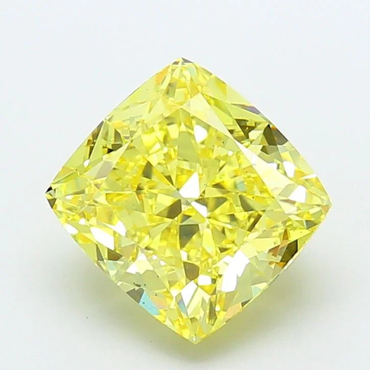 Loose Diamond - CUSHION MODIFIED 5.03ct Fancy Vivid Yellow VS2