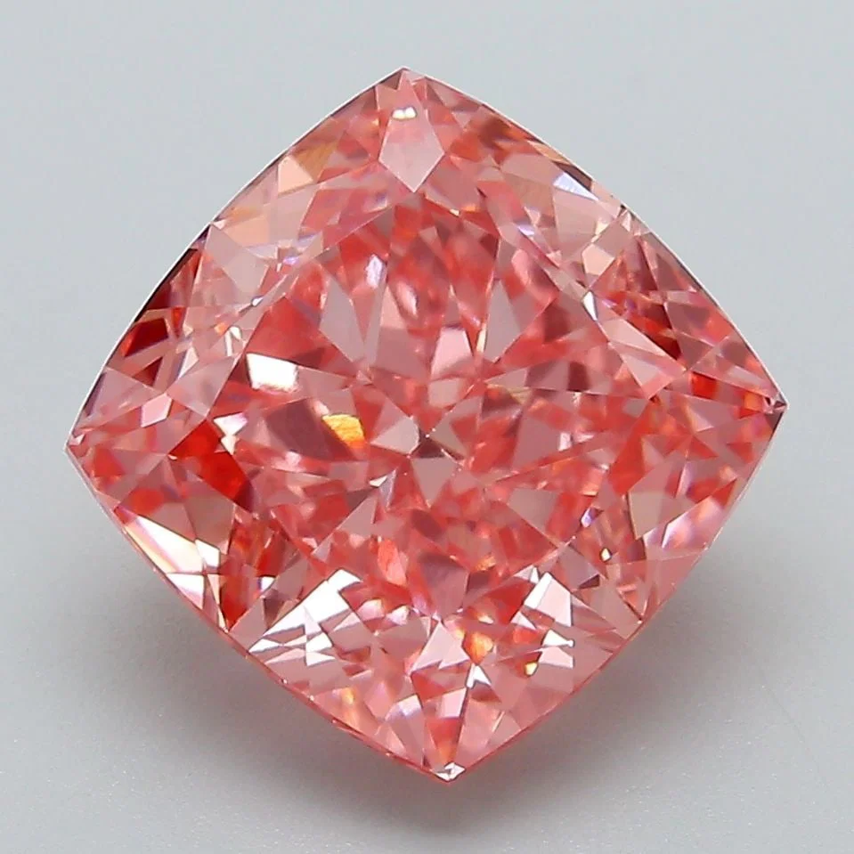 Loose Diamond - CUSHION MODIFIED 5.08ct Fancy Vivid Pink VVS2