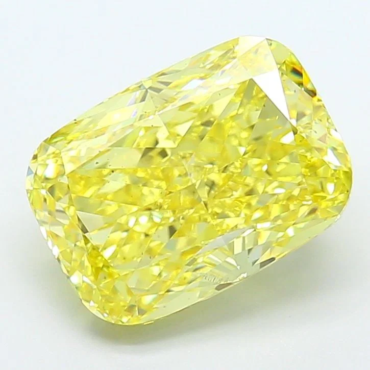 Loose Diamond - CUSHION MODIFIED 5.14ct Fancy Intense Yellow VS2