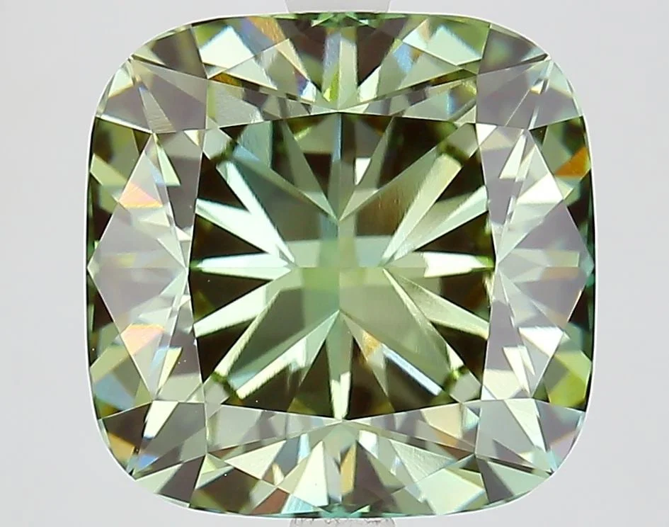 Loose Diamond - CUSHION MODIFIED 6.09ct Fancy Vivid Green VVS2