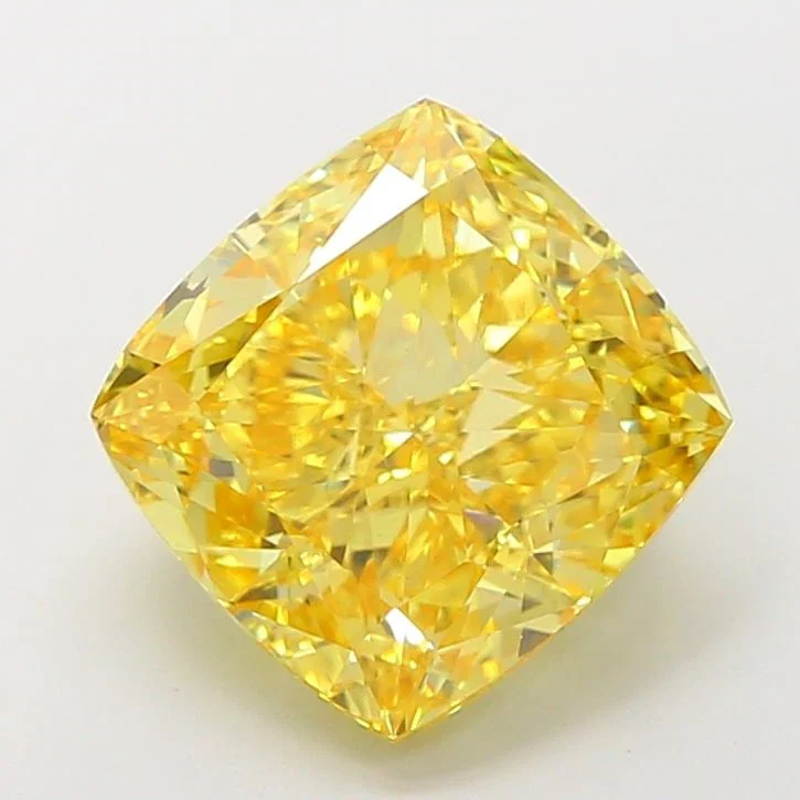 Loose Diamond - CUSHION MODIFIED 6.1ct Fancy Vivid Yellow VS1
