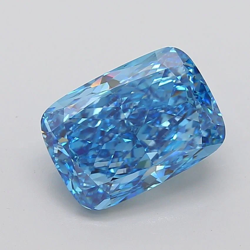 Loose Diamond - CUSHION MODIFIED 7.08ct Fancy Vivid Blue VVS2