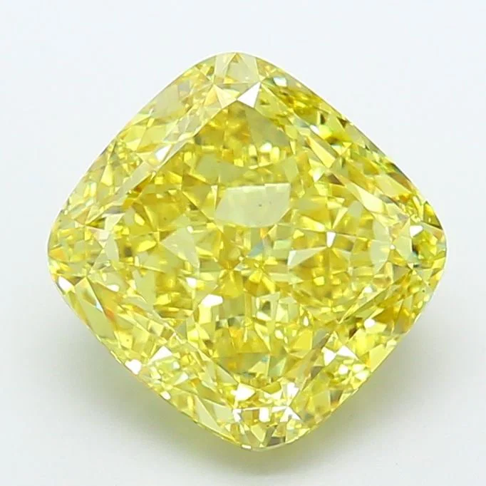 Loose Diamond - CUSHION MODIFIED 7.08ct Fancy Vivid Yellow VS1
