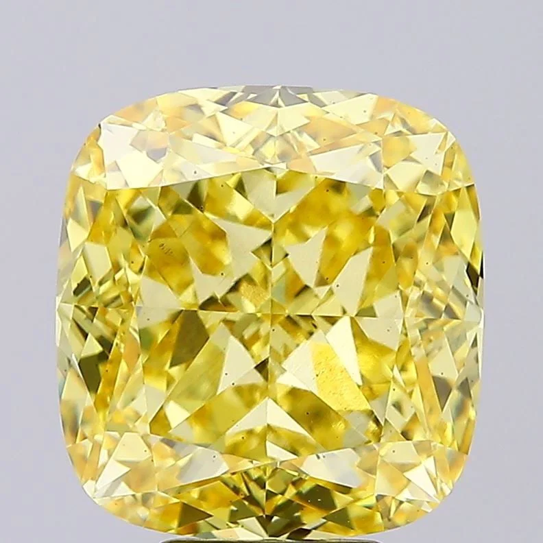 Loose Diamond - CUSHION MODIFIED 8.15ct Fancy Vivid Yellow VS2