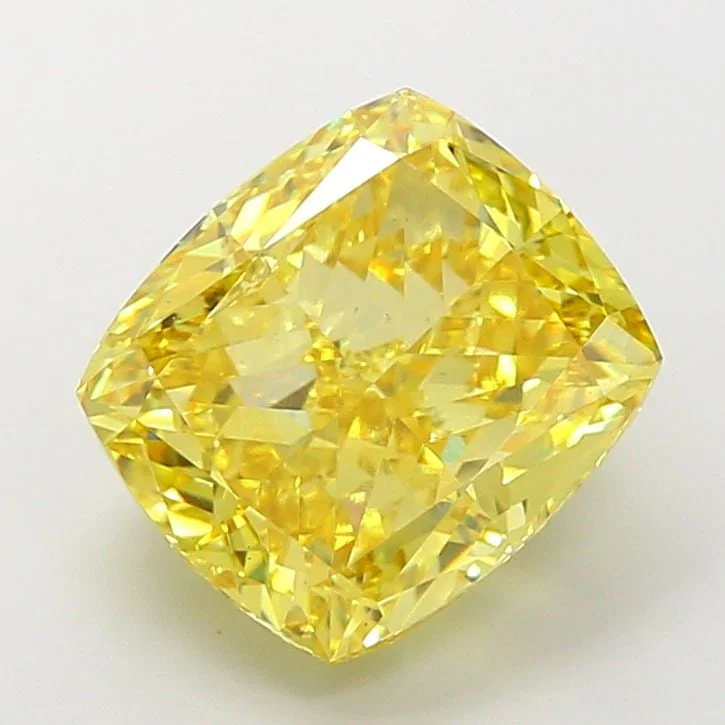 Loose Diamond - CUSHION MODIFIED 8.39ct Fancy Vivid Yellow VS1