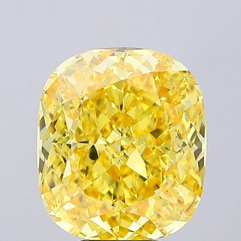 Loose Diamond - CUSHION MODIFIED 8.39ct Fancy Vivid Yellow VS2