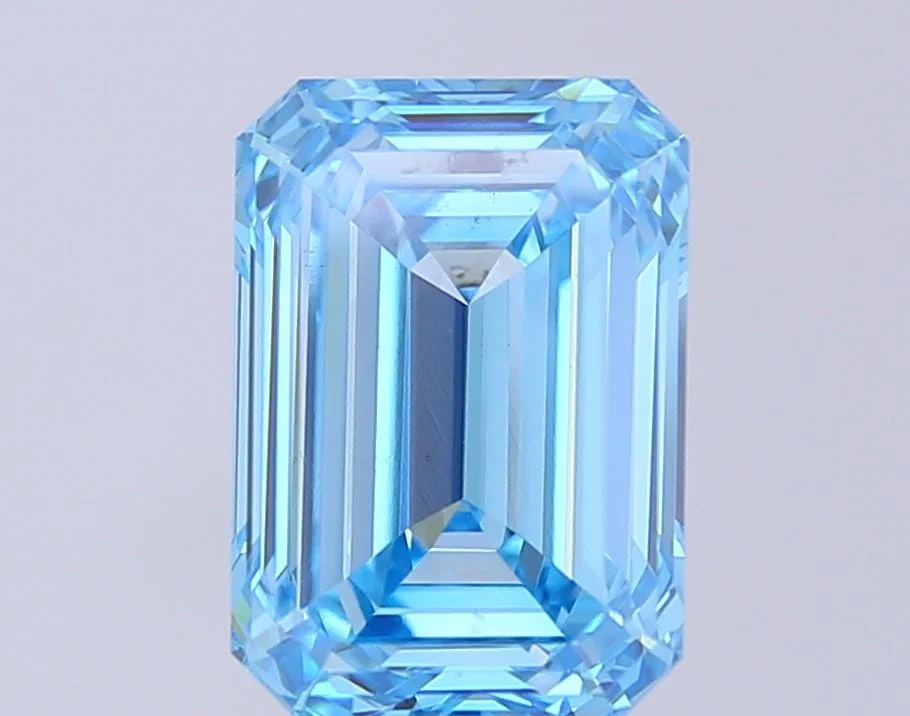 Loose Diamond - EMERALD 5.02ct Fancy Vivid Blue VS1