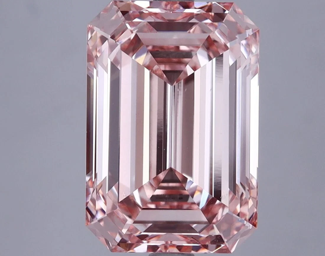 Loose Diamond - EMERALD 5.09ct Fancy Intense Pink VS2